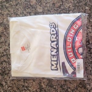 Menard's HANES white MEDIUM t shirt vintage new in package hammer 100% cotton